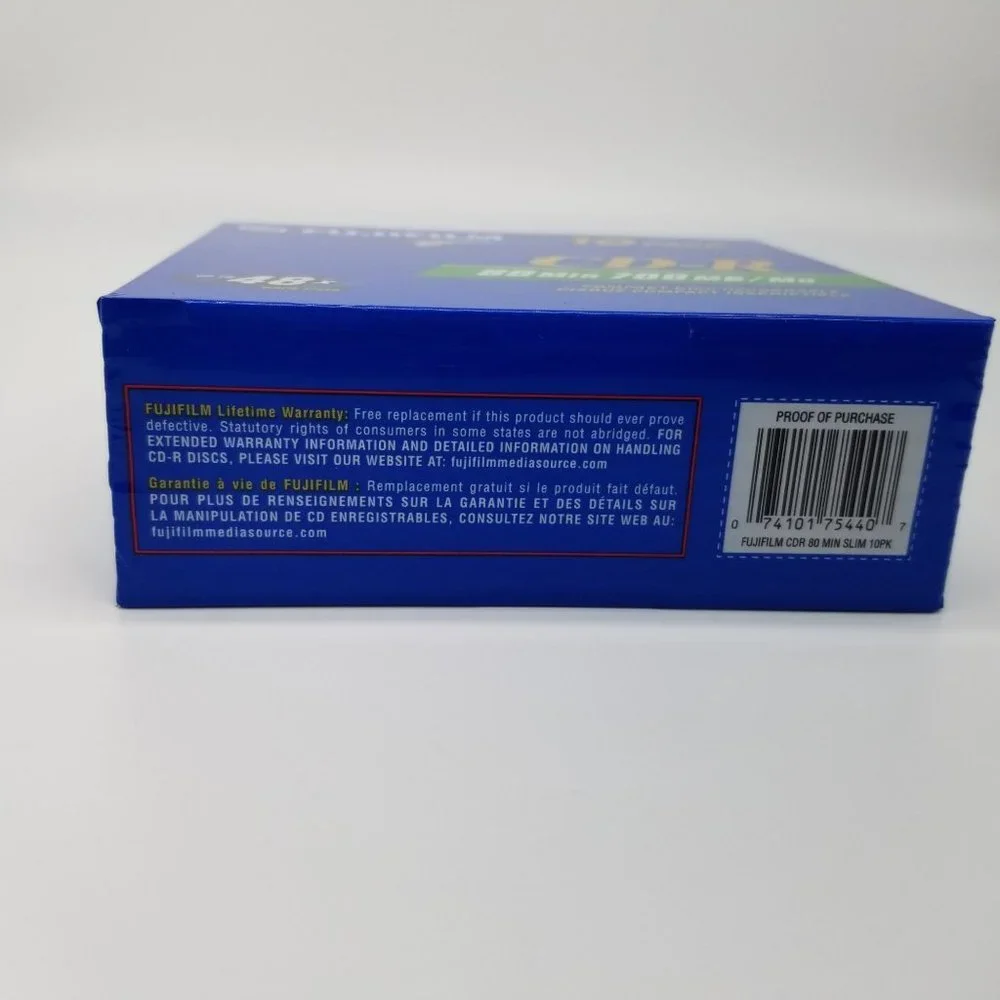 Fujifilm Recordable CD-R 80 Min 700mb Slim Compact Disc Pack of 10 NEW